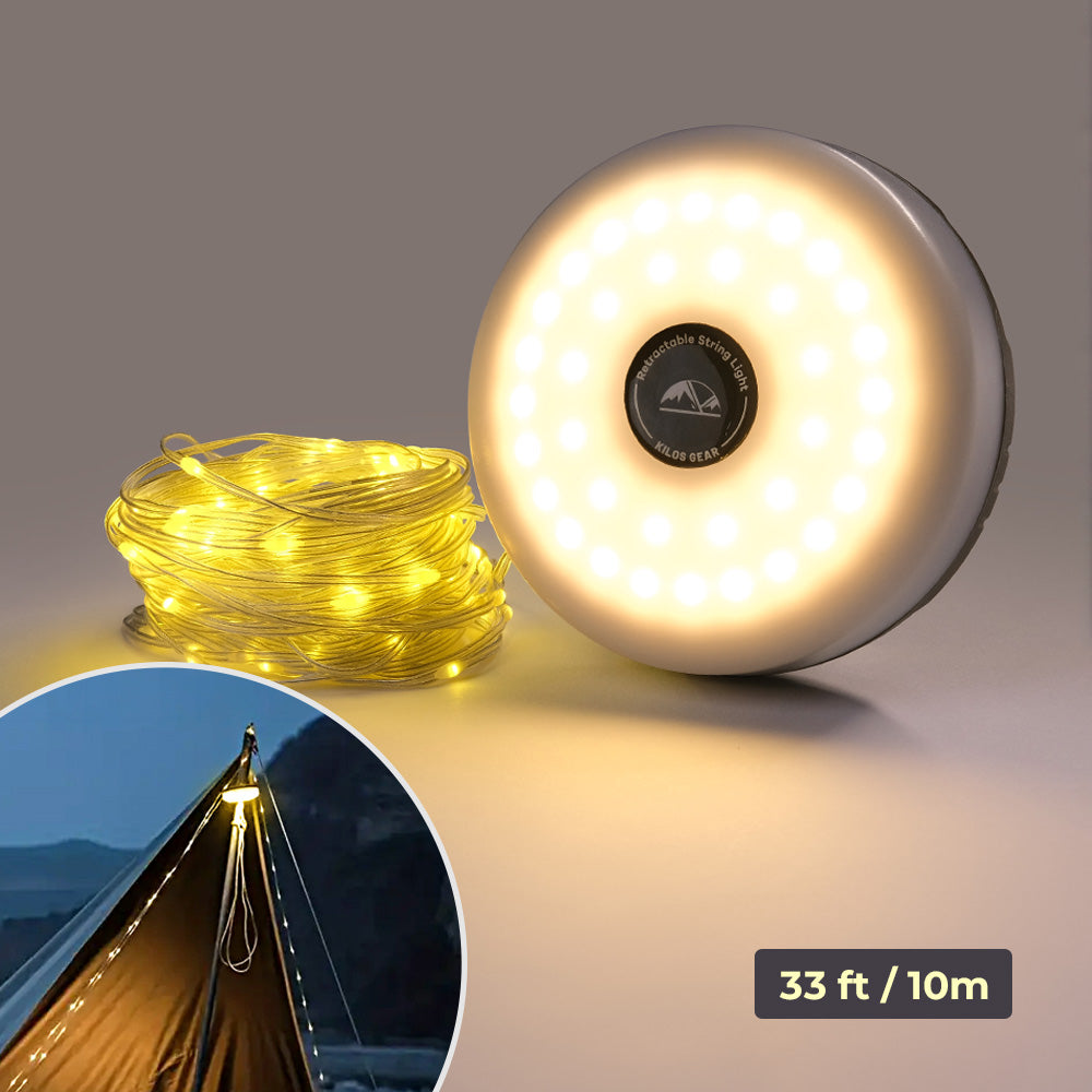 Retractable String Camping Light with Customizable Brightness for Outdoor Activities & Emergency Use