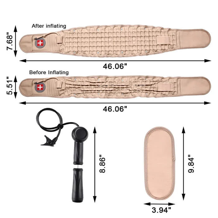 Decompression Lumbar Support Belt | Ergonomic, Inflatable & Comfortable for Pain Relief and Back Support