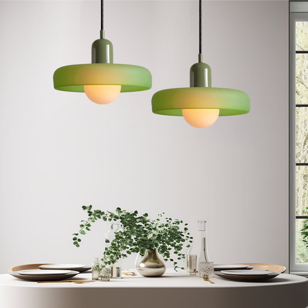 Colored Glass Bauhaus Pendant Light Fixture for Modern Home Decor & Dining Spaces