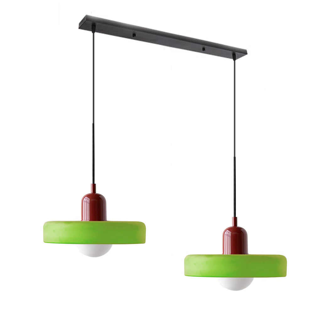 LED Glass Pendant Light with 2 Heads - Modern Design for Kitchen Island & Dining Room Lighting