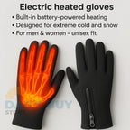 Electric Heated Gloves for Men & Women, Waterproof, Rechargeable, Winter Cycling & Skiing Gear