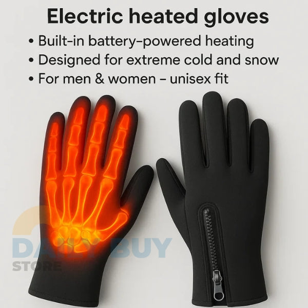 Electric Heated Gloves for Men & Women, Waterproof, Rechargeable, Winter Cycling & Skiing Gear