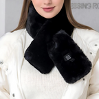 Heated Faux Fur Scarf for Women, Soft and Warm Winter Accessory, Perfect for Cold Weather and Outdoor Activities