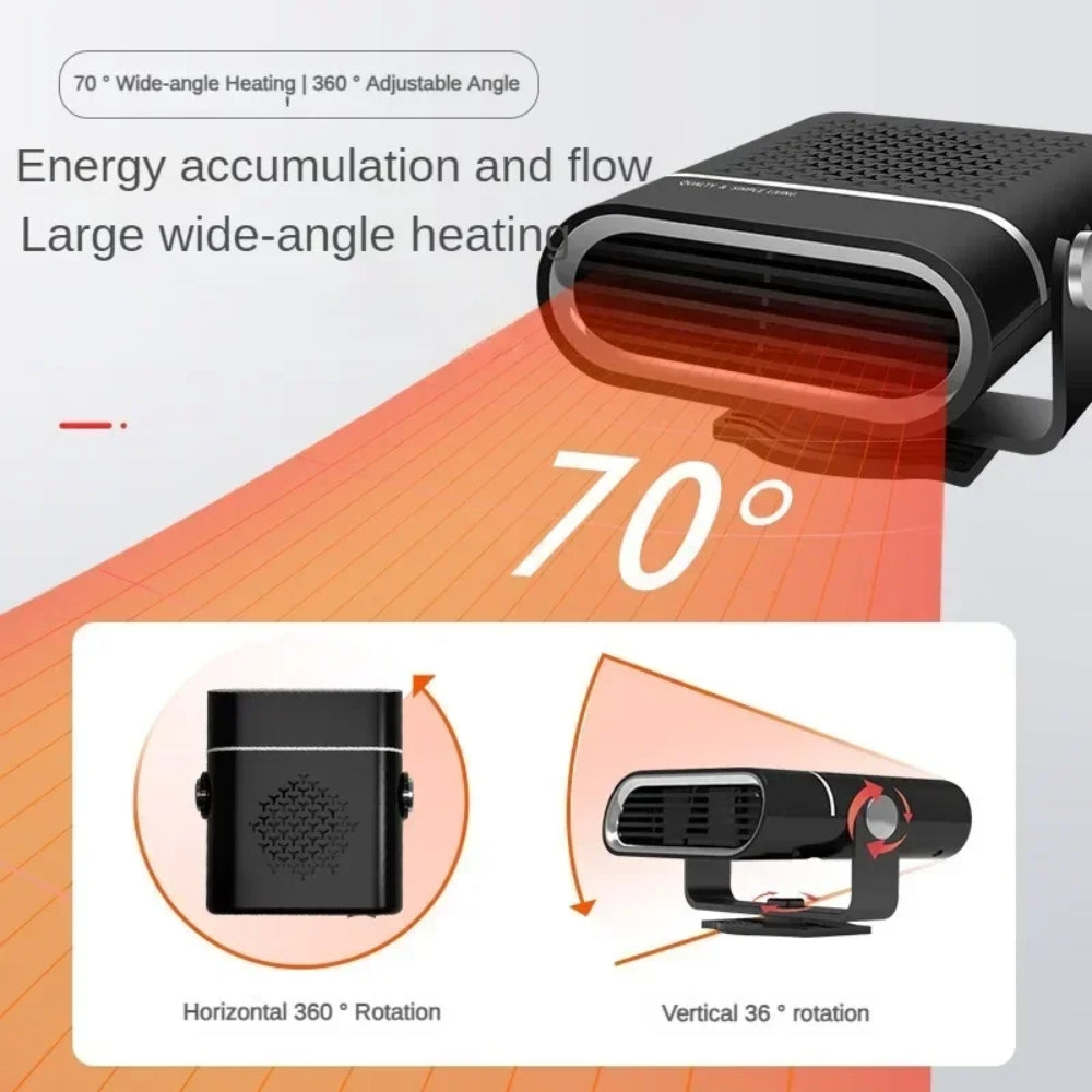 Portable Car Heater | 4-in-1 Heating, Cooling & Defrosting Fan for All-Season Vehicle Comfort