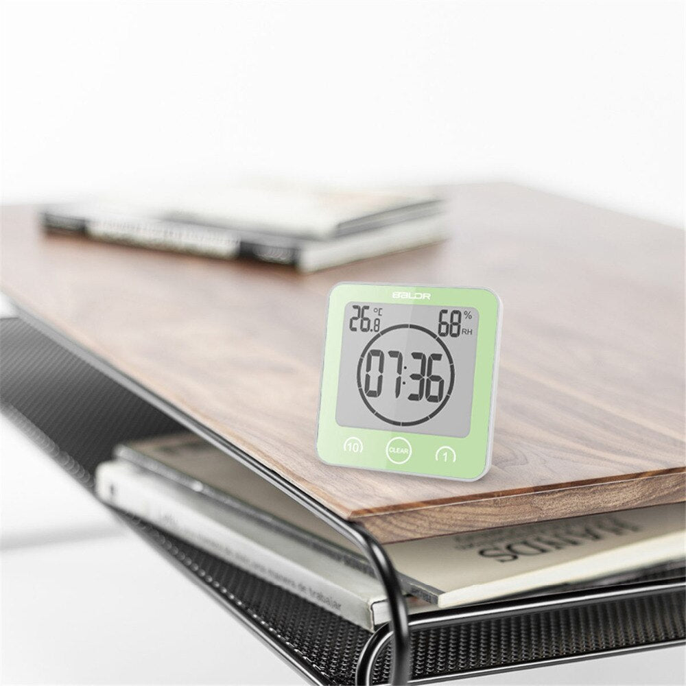 Waterproof Shower Clock with Suction Cup Mount - Digital Timer for Bathroom & Shower Use