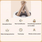 LED Flame Humidifier Table Lamp - 2-in-1 Mist Maker & Ambient Light for Home, Office, and Bedroom Use