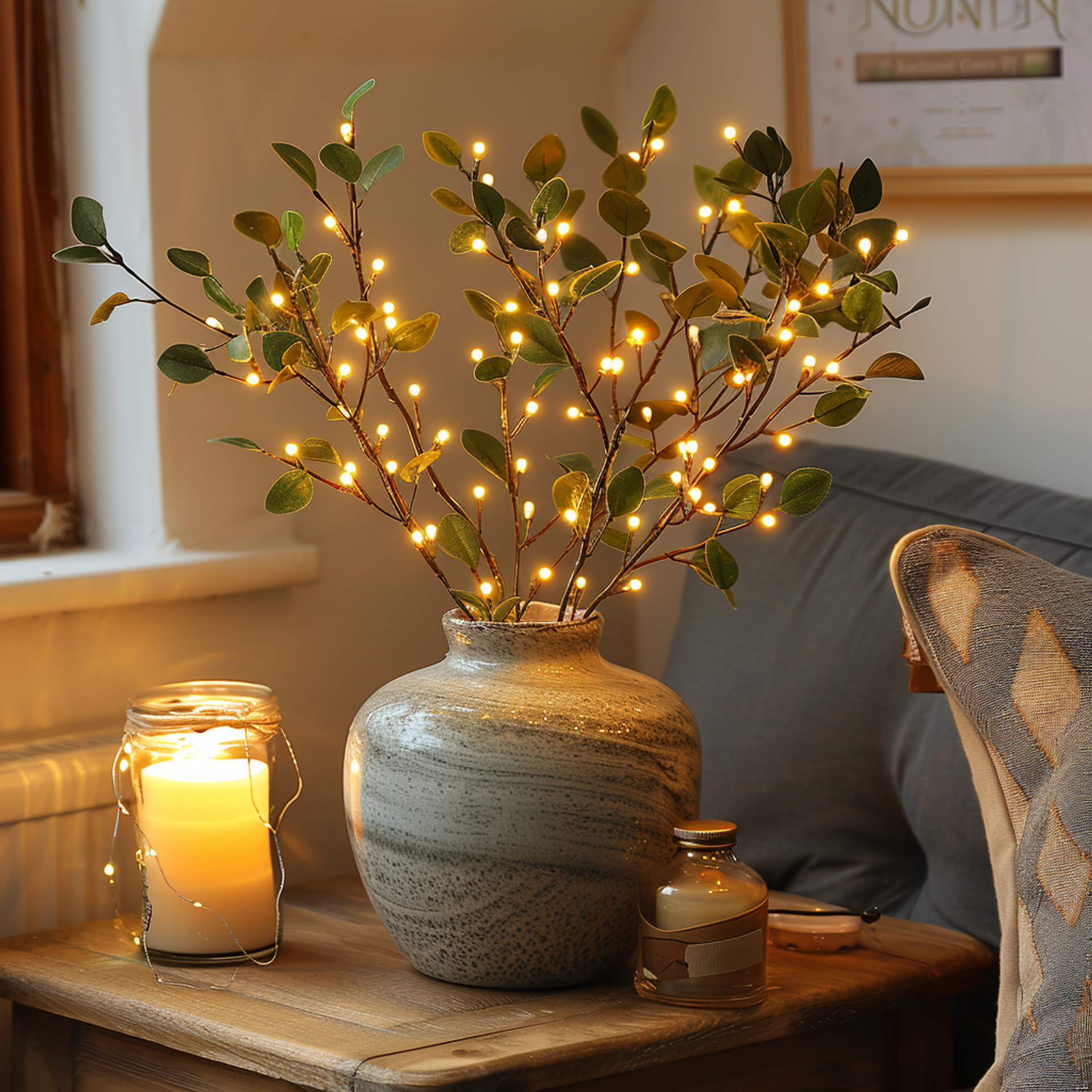 LED Twinkling Fairy Lights on Branch - Decorative String Lights for Indoor & Outdoor Use, Perfect for Parties and Home Decor