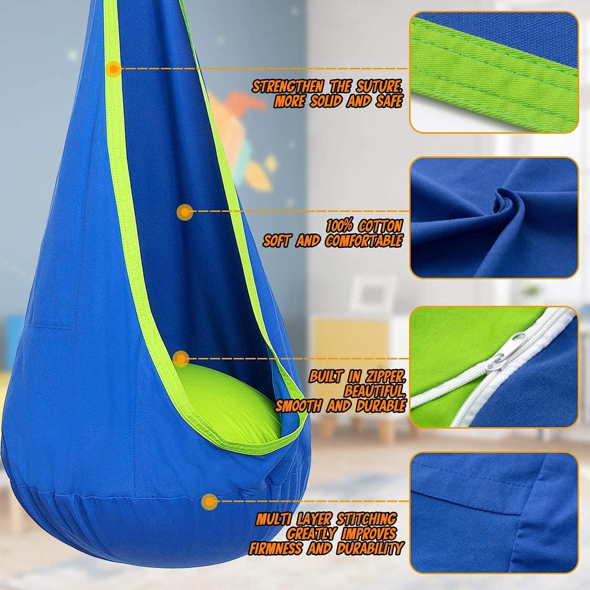 Kids Sensory Swing Hammock | Comforting, Easy Assembly & Perfect for Indoor and Outdoor Play