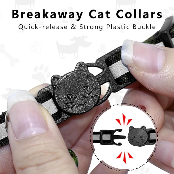 Adjustable GPS Cat Collar | Reflective, Quick-Release Safety Buckle & Ideal for Indoor/Outdoor Use