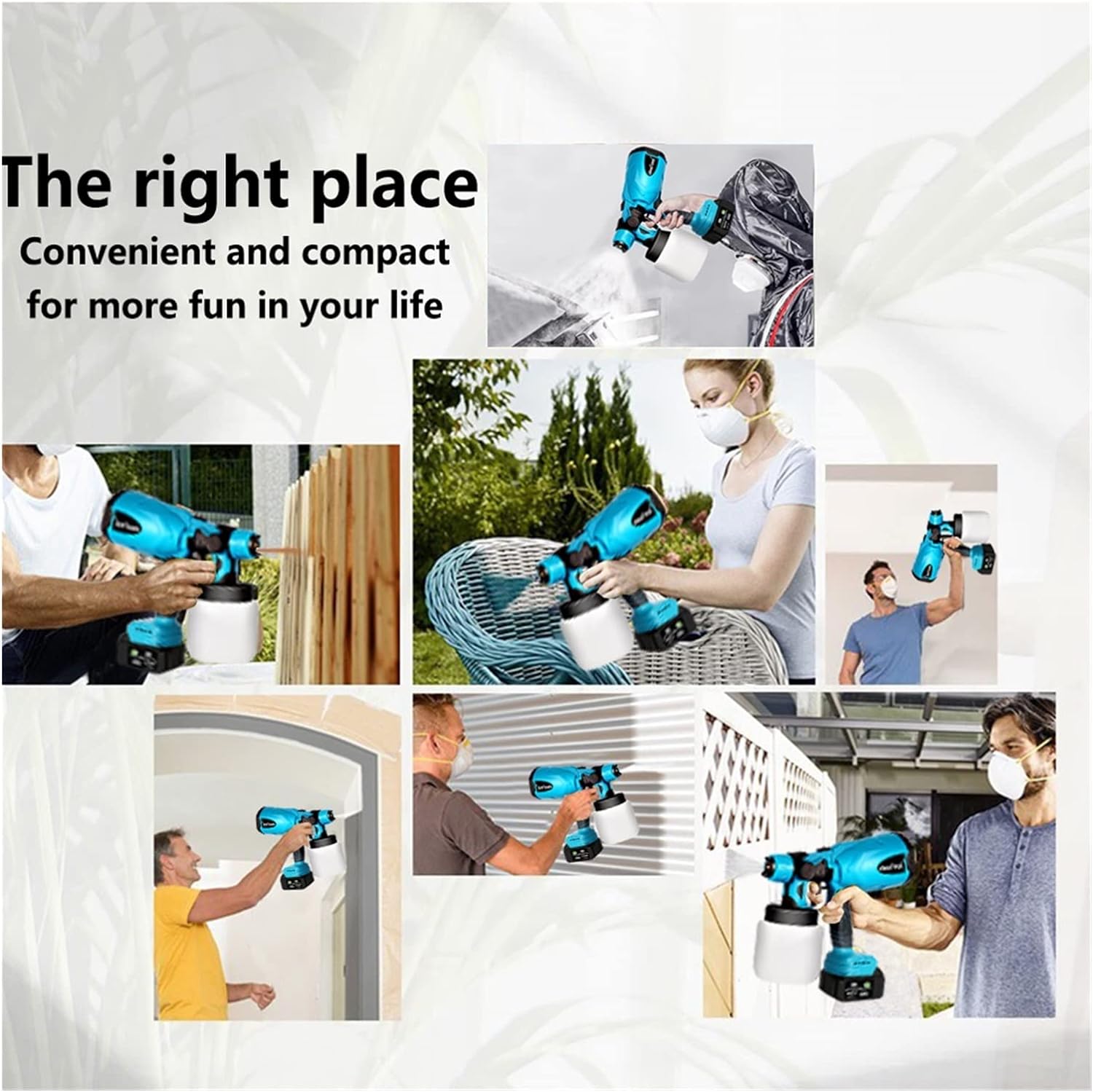 Cordless High Pressure Paint Spray Gun Sprayer Airless, Twin Battery, Powerful & Easy Maintenance