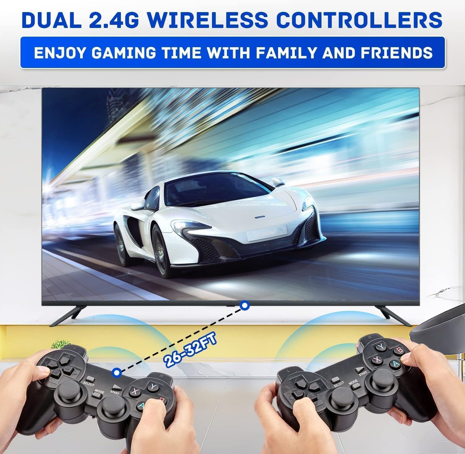 Retro Wireless TV Games Console | 20,000+ Built-In Games, 4K HDMI Output & Wireless Controllers for Family Fun
