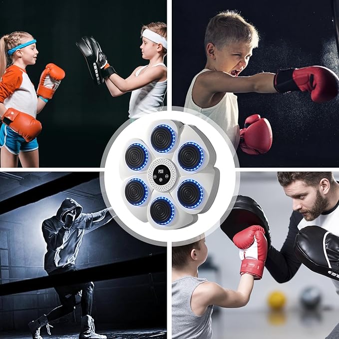 Smart Wall-Mounted Boxing Machine | Interactive, Bluetooth Music & Rhythm Modes for Home Fitness Training