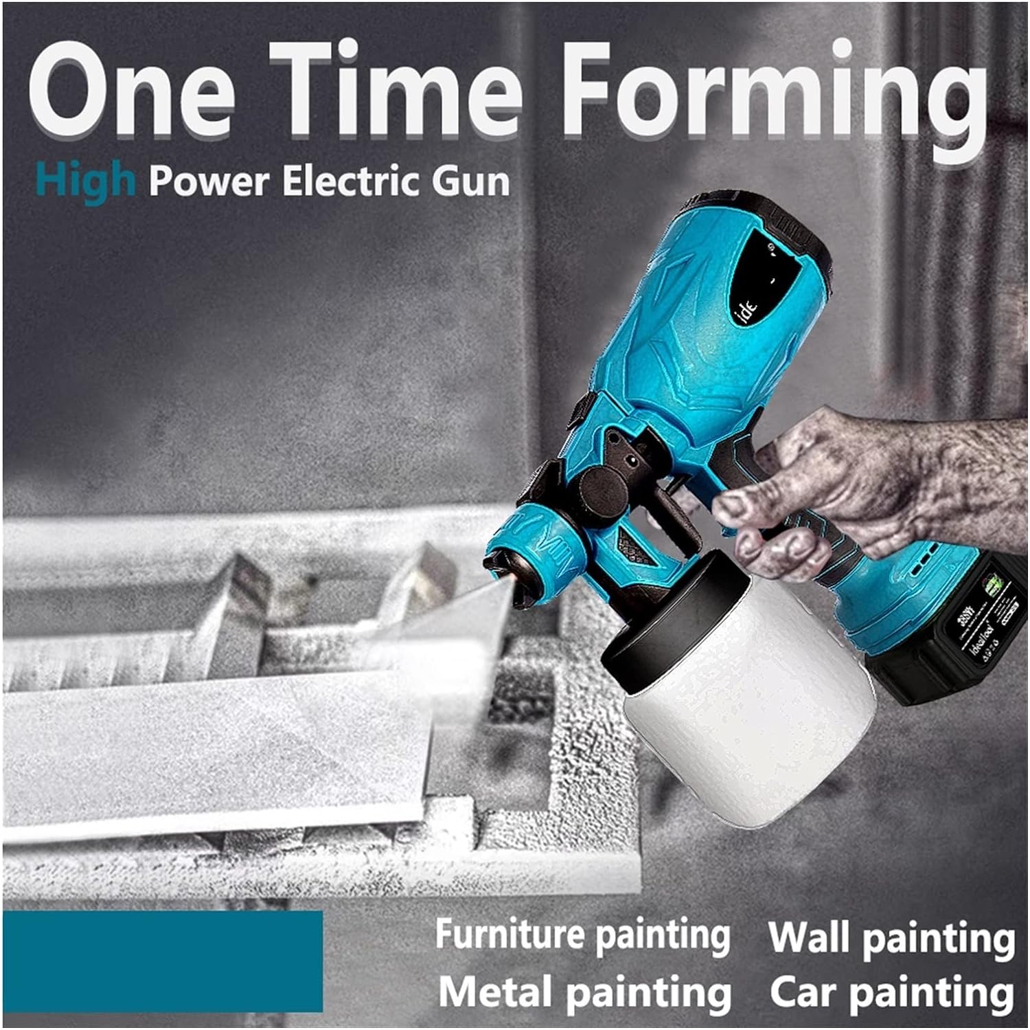 Cordless High Pressure Paint Spray Gun Sprayer Airless, Twin Battery, Powerful & Easy Maintenance