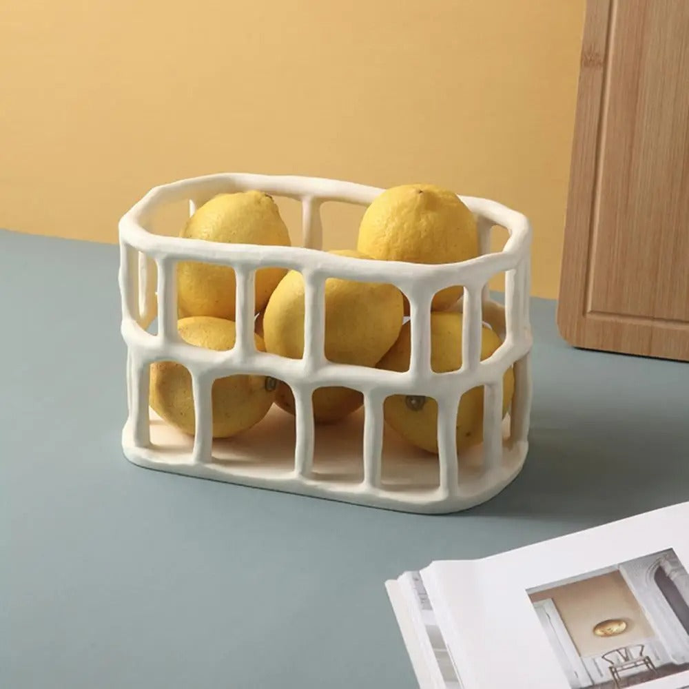 Modern Ceramic Fruit Bowl - Decorative Centerpiece for Kitchen & Dining Table