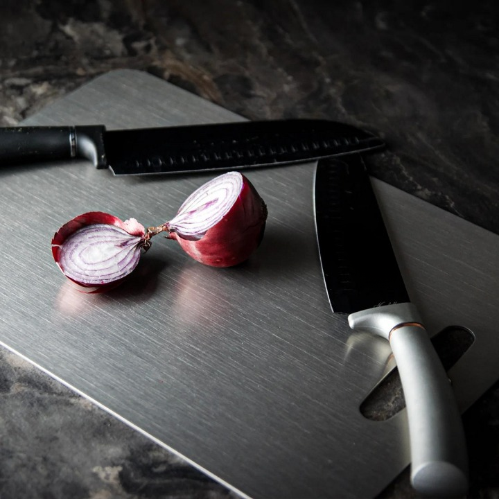 100% Medical Titanium Cutting Board | Durable, Non-Porous Surface for Safe Food Preparation & Easy Cleaning