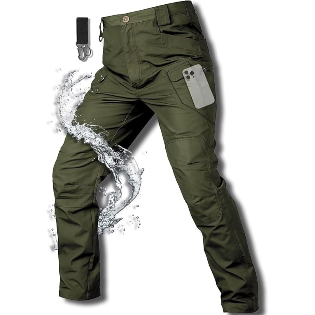 Waterproof Tactical Fleeced Lined Trousers | 10 Pockets, Reinforced Knees & Ideal for Outdoor Work and Sports