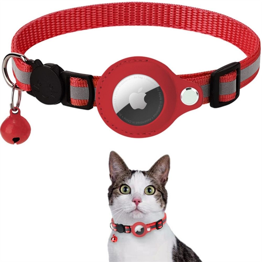 Cat Collar with Safety Buckle | GPS Tracker Holder, Reflective Design & Quick-Release for Nighttime Safety