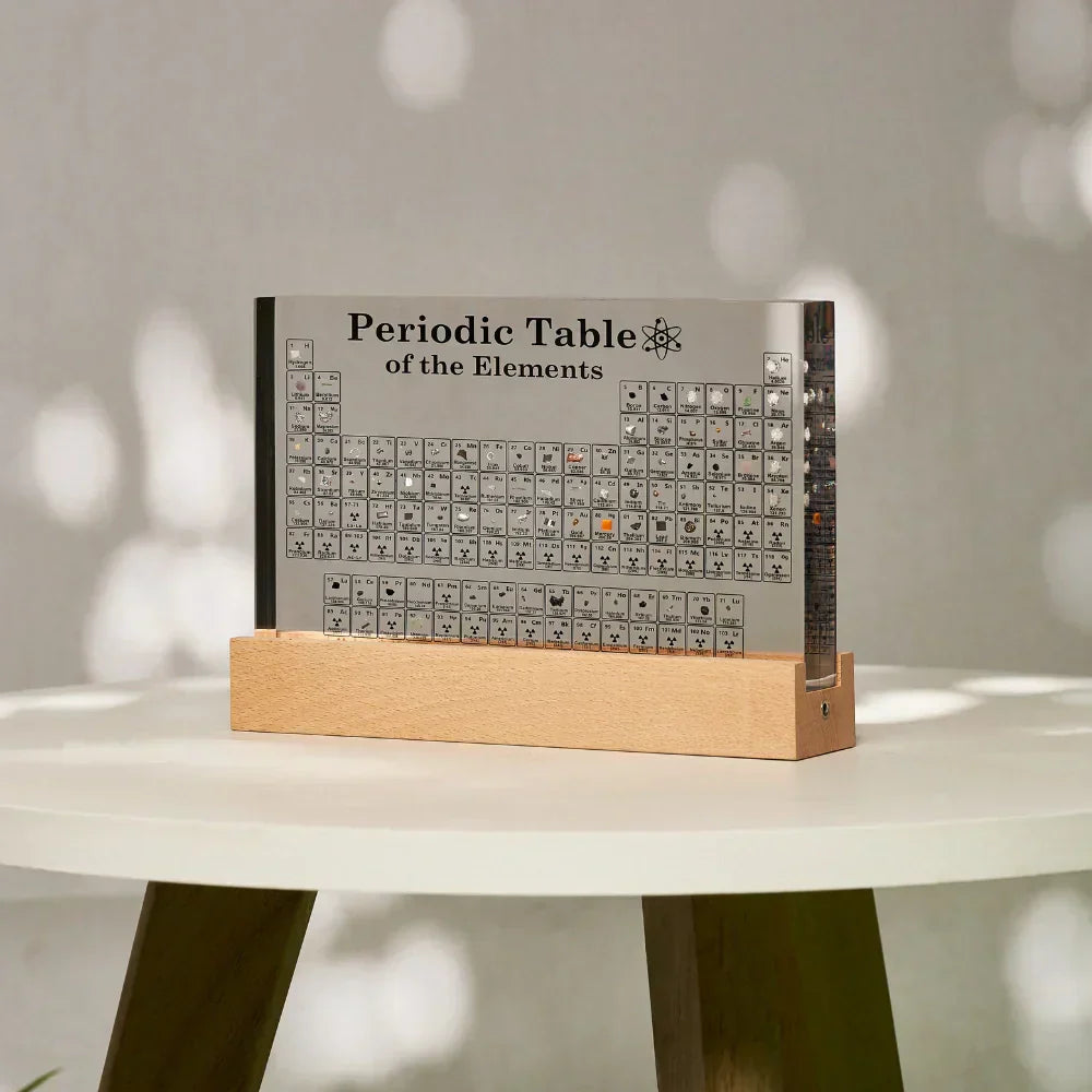 Illuminated Periodic Table with Real Elements | Premium Acrylic Display for Educational Use and Home Decor