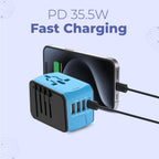 Universal Travel Power Adapter | Compact, Multi-Plug Design with 4 USB Ports for Global Charging Needs