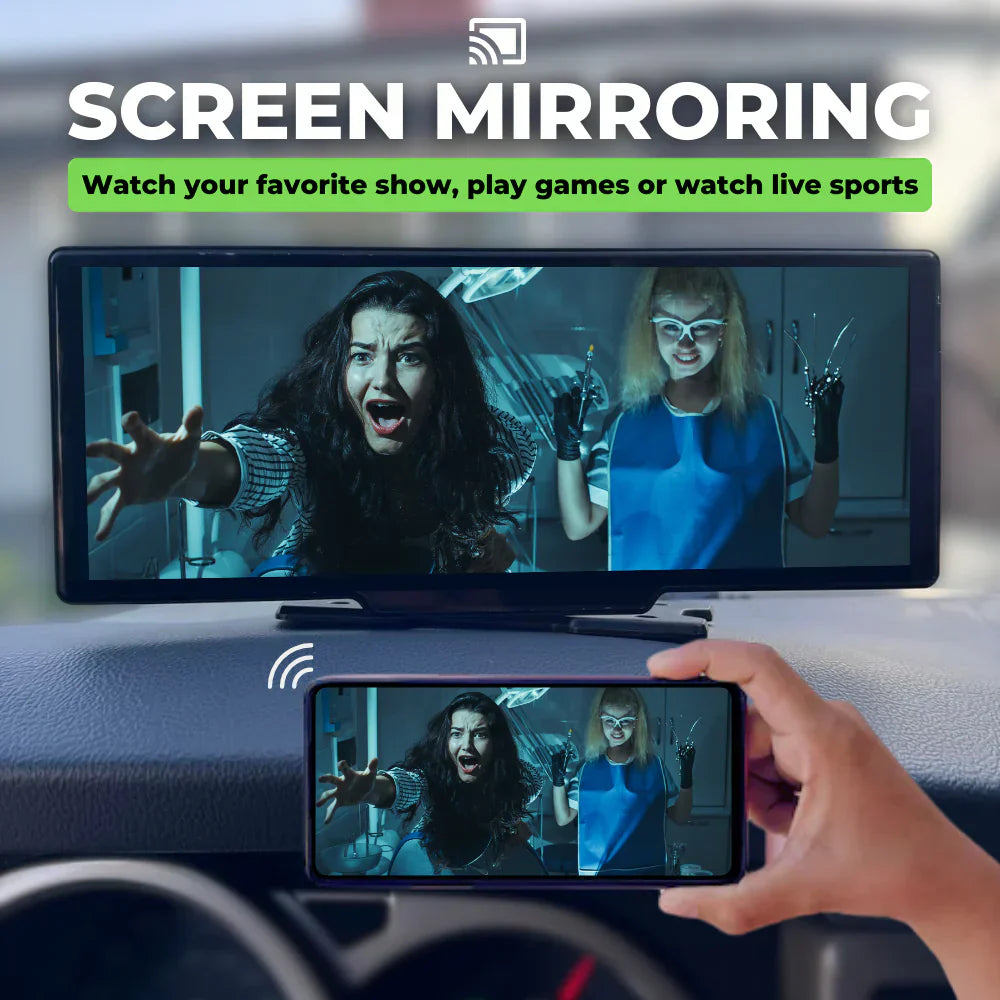 Portable CarPlay & Android Auto Display | 10.26-Inch Touchscreen, Hands-Free Control & Easy Installation for All Vehicles