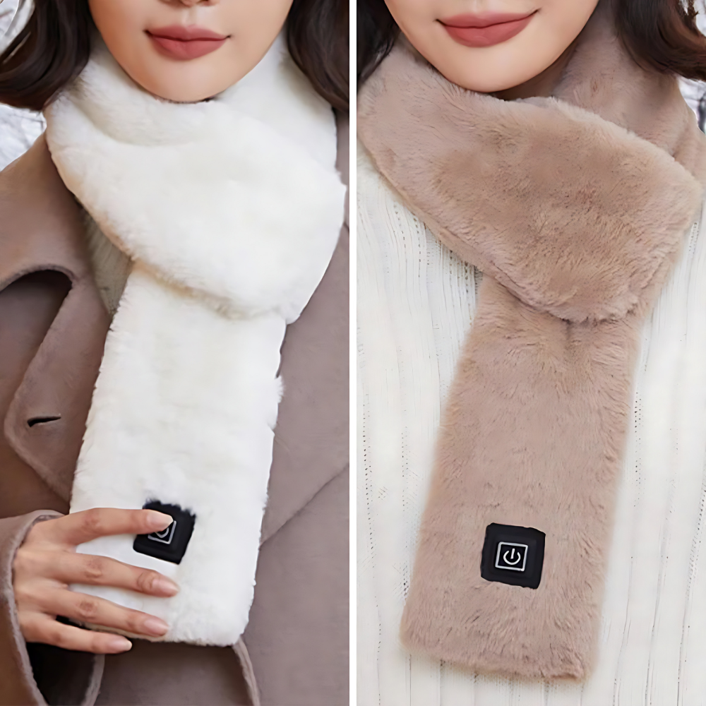 Heated Faux Fur Scarf for Women, Soft and Warm Winter Accessory, Perfect for Cold Weather and Outdoor Activities
