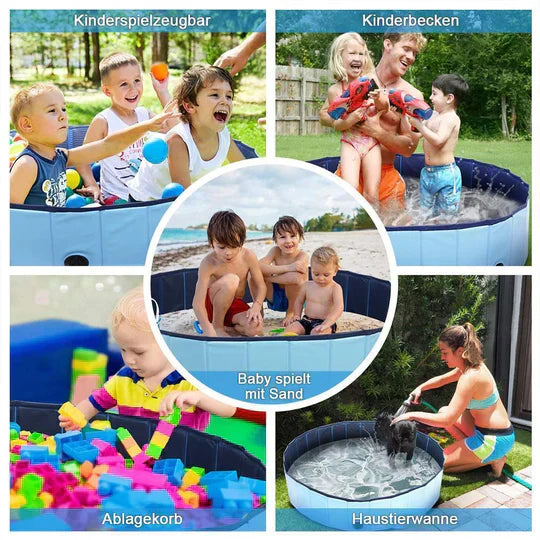 Folding Dog Pool | Durable, Claw-Resistant & Space-Saving for Garden, Patio or Travel Use