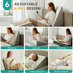 Inclined Wedge Support Pillow | Cooling Gel Memory Foam, Removable Cover & Ideal for Back Pain Relief and Acid Reflux Management