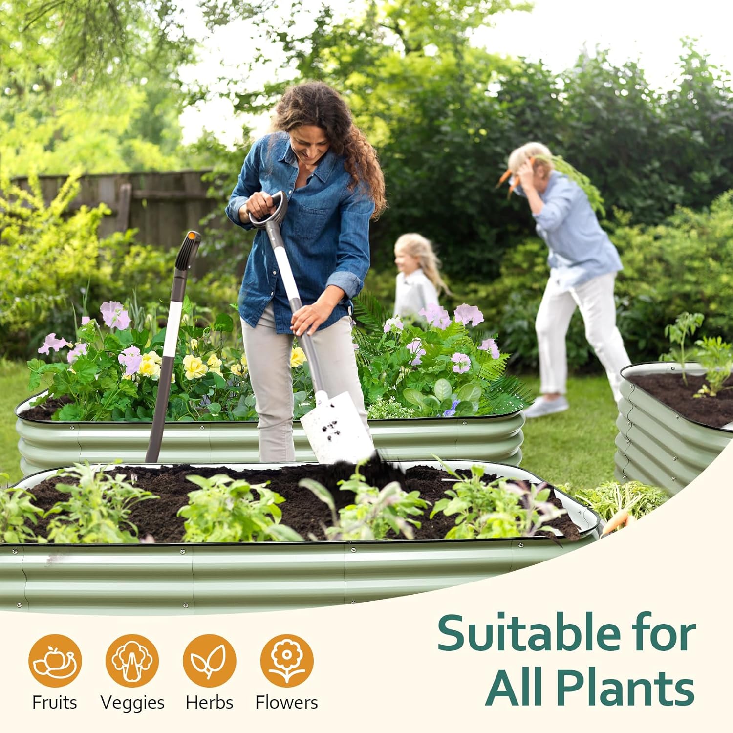 Galvanised Steel Raised Garden Bed | Durable, Modular Design for Organized Planting in Your Outdoor Space