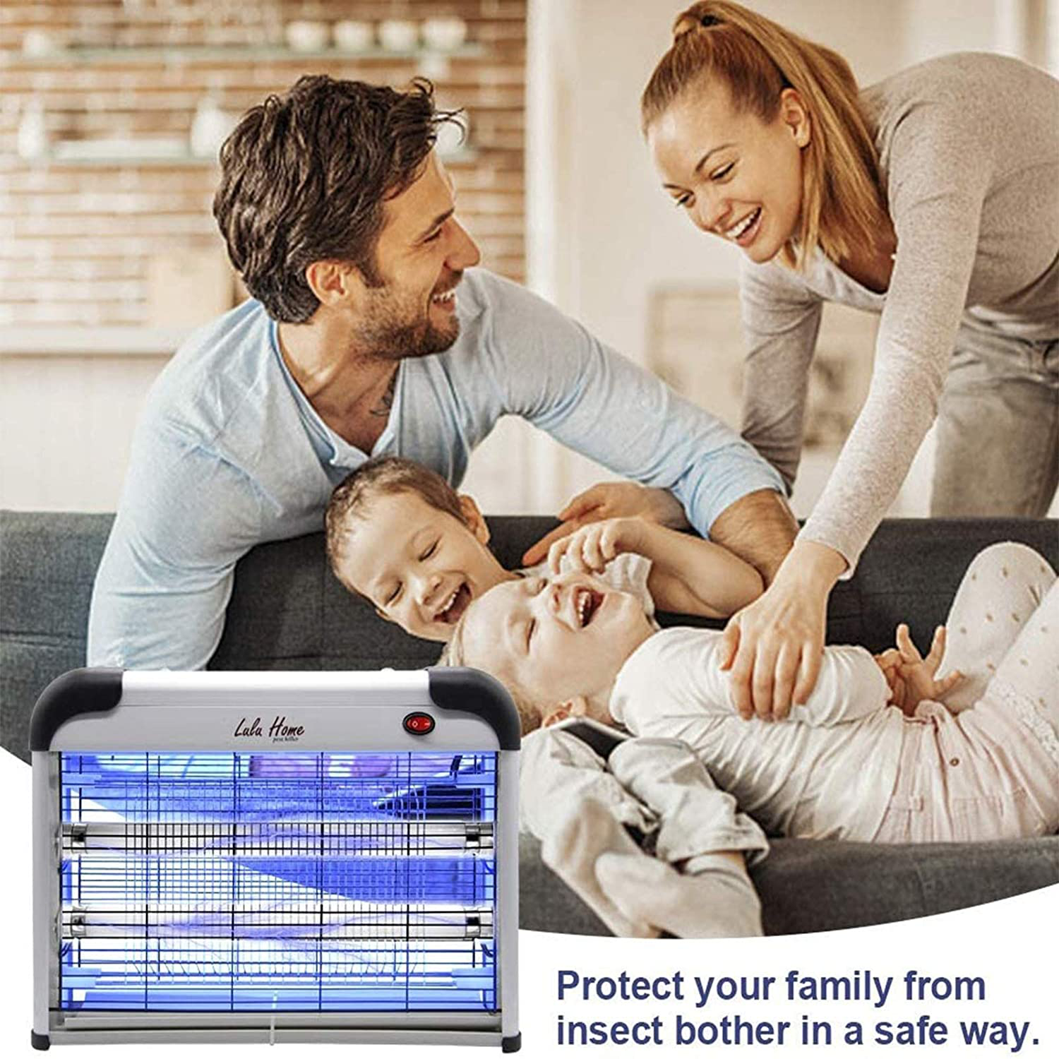 Indoor Electric Insect Killer | 2800V Grid, 20W Light Bulbs & Safe for Home Use Against Mosquitoes and Flies