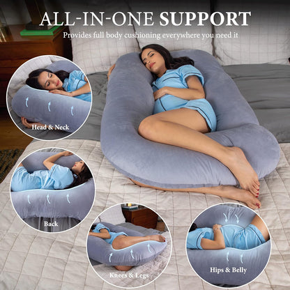 C+U Shaped Pregnancy Pillow | Full Body Comfort & Support for Maternity Sleep