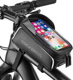 Top Tube Bike Bag with Phone Case Holder | Waterproof, Easy to Install & Compatible with Phones Up to 6.5 Inches