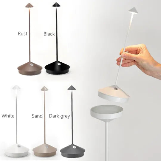 LED Table Lamp - Minimalistic Waterproof & Dimmable Wireless Light for Home Office & Bedroom Use