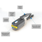 Helmet Wiper for Clear Visibility | Waterproof, Universal Mounting & Long Battery Life for Safe Riding in Any Weather