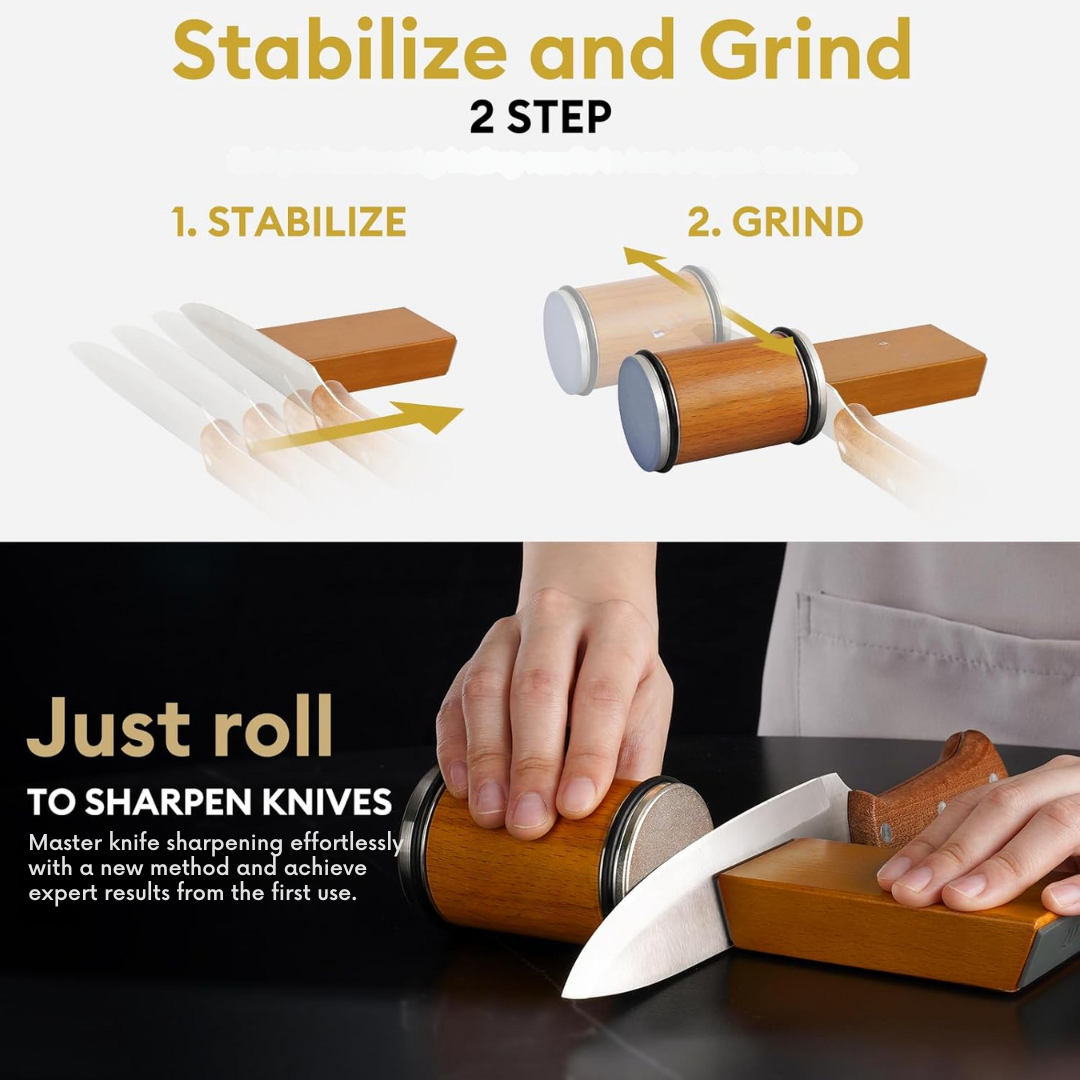 Premium Knife Sharpener - Easy & Safe Blade Sharpening at Home