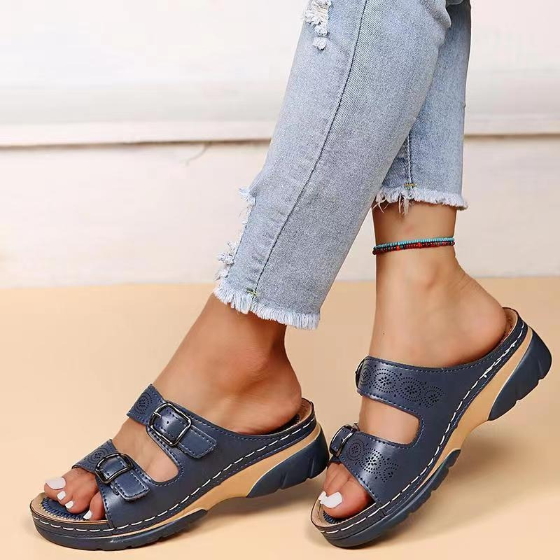 Orthopedic Leather Sandals | Lightweight, Shock-Absorbing & Supportive for Plantar Fasciitis Relief
