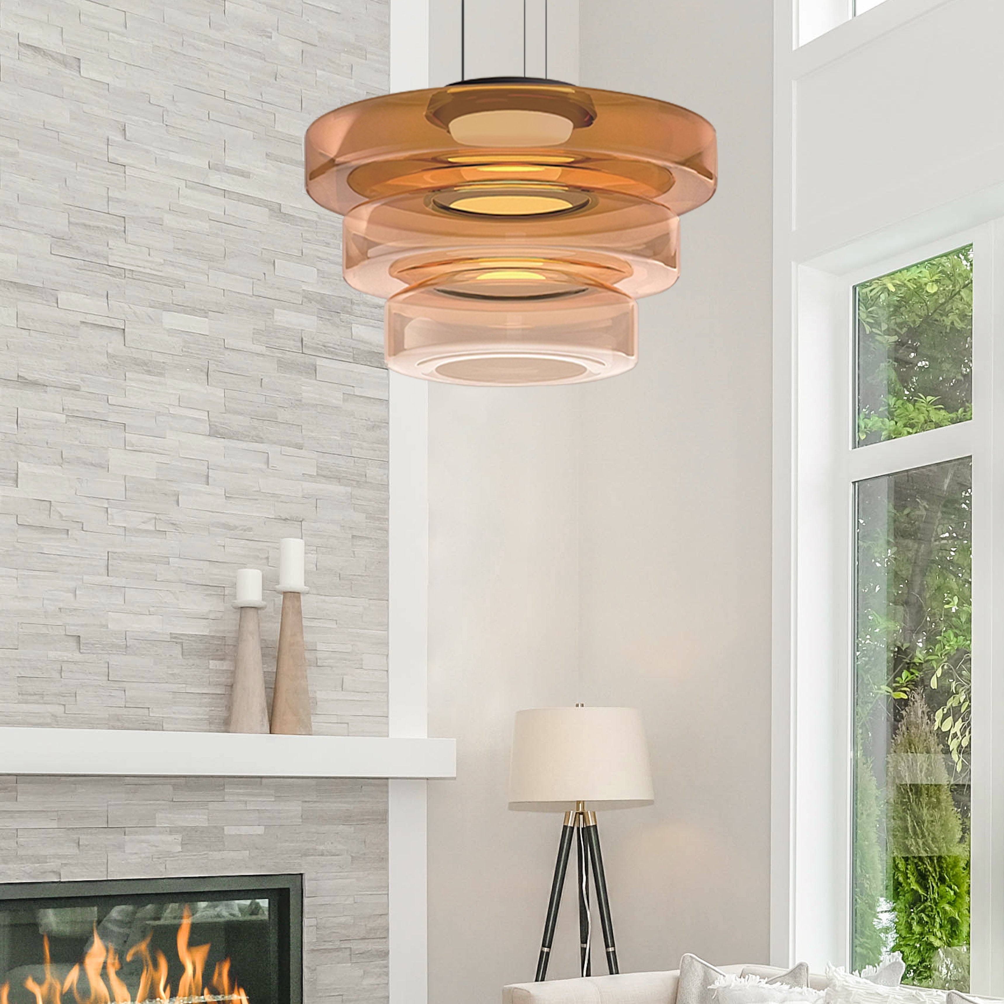 Bauhaus Style Glass Pendant Light Fixture for Modern Home Decor & Kitchen Island Lighting