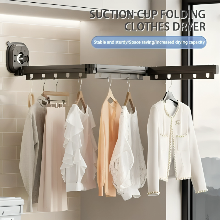 Retractable Wall-Mounted Drying Rack | Space-Saving, Easy to Install & Ideal for Small Laundry Areas