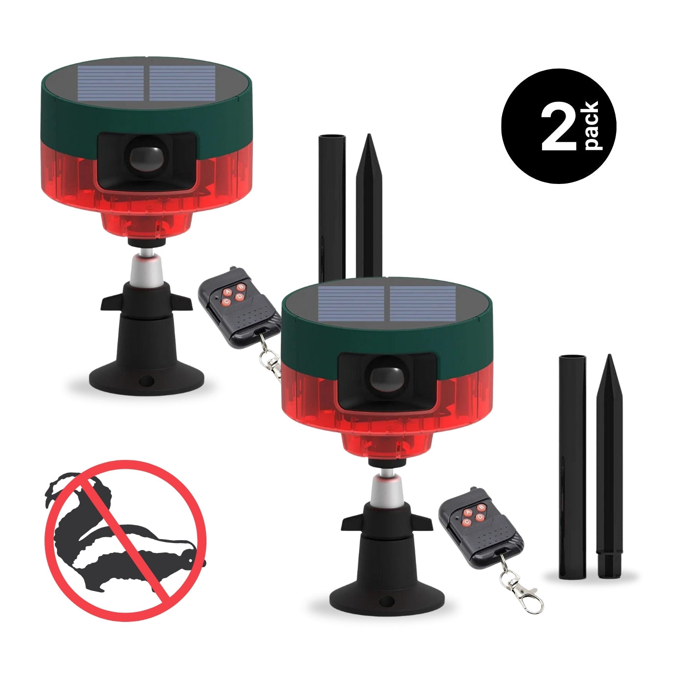 Solar-Powered Motion-Activated Strobe Light | 360° Detection, Eco-Friendly Skunk Repeller for Home and Garden
