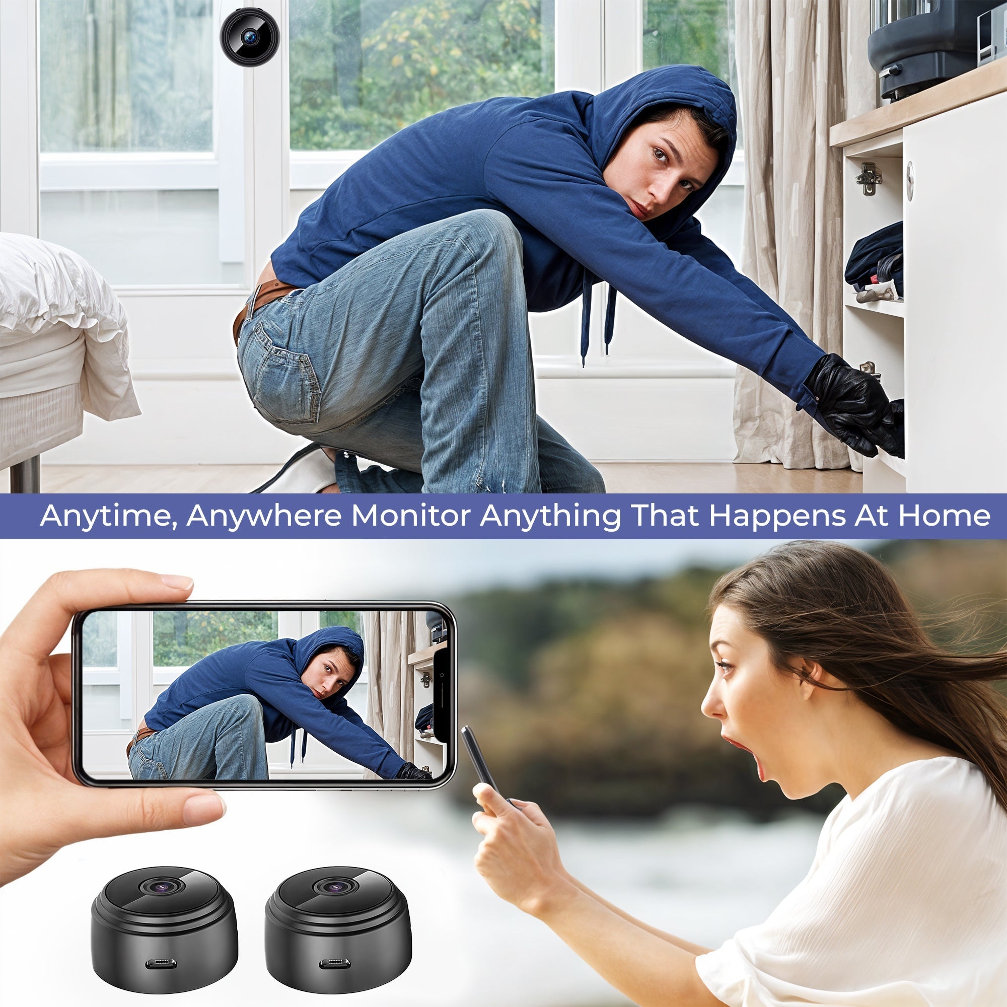 Wireless Indoor Security Camera | 1080P HD, Real-Time Motion Alerts & Ideal for Home Monitoring