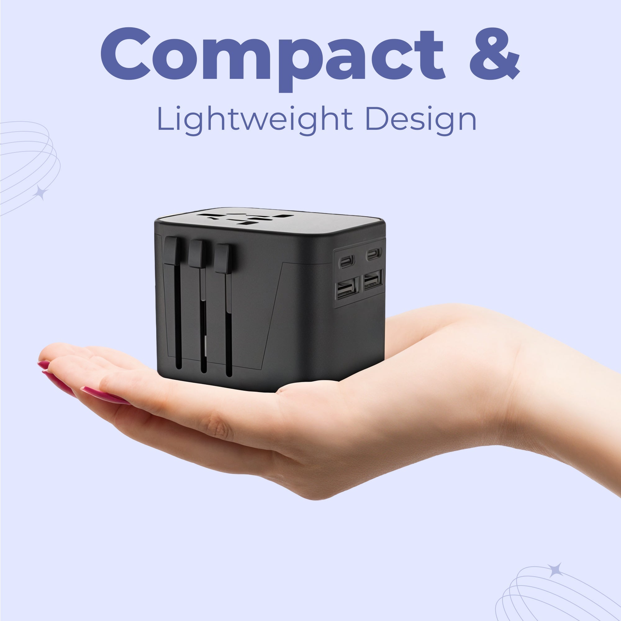 Universal Travel Power Adapter | Compact, Multi-Plug Design with 4 USB Ports for Global Charging Needs