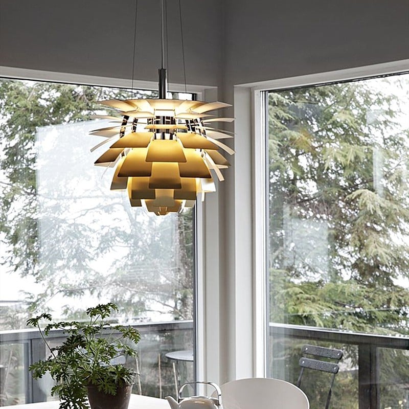 Artichoke Shape Pendant Lamp - Nordic Design Hanging Light Fixture for Modern Home Decor & Dining Spaces