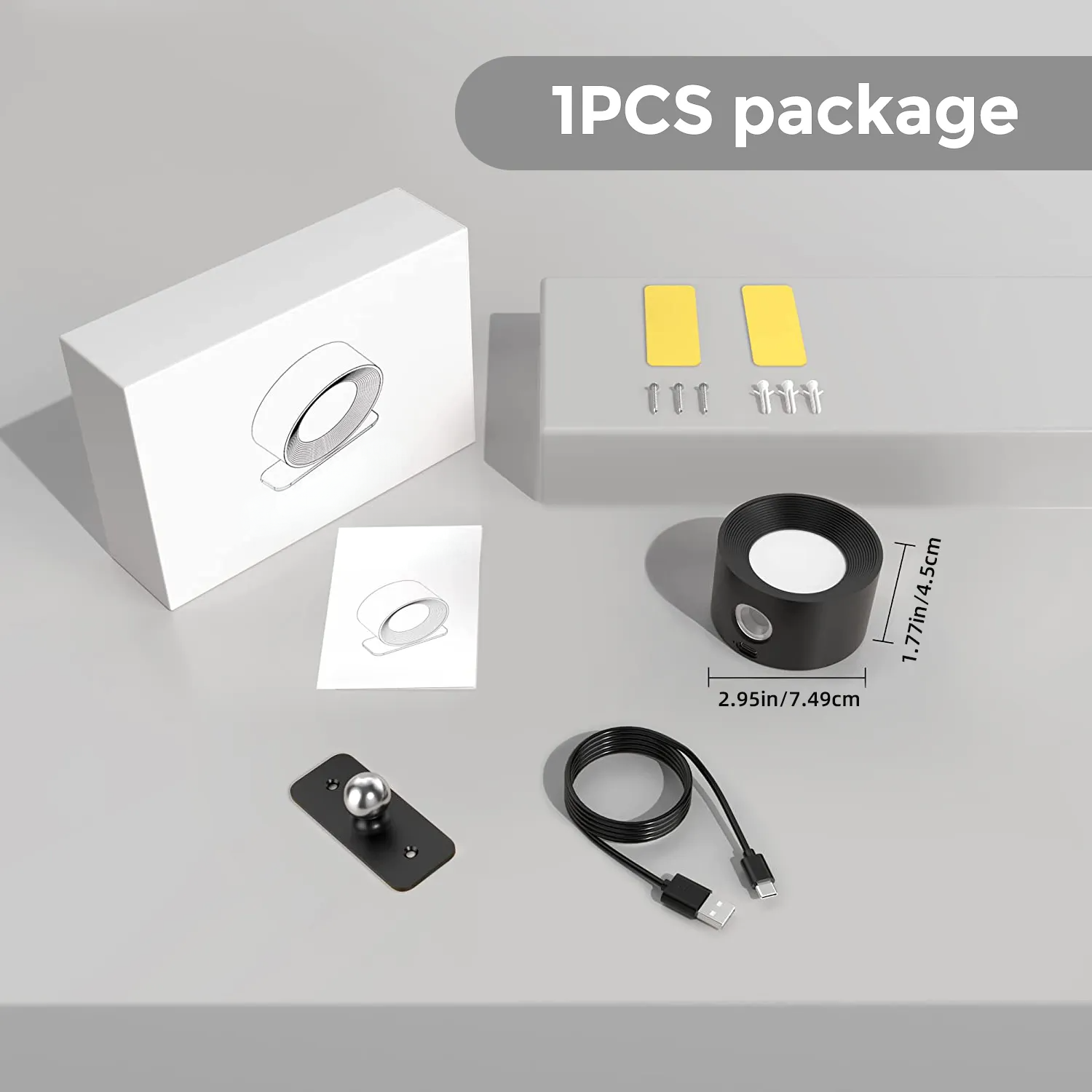 Cordless LED Wall Lamp with Easy Installation - Battery Operated Light for Living Room, Bedroom & Hallway Use