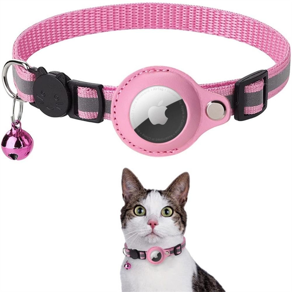 Cat Collar with Safety Buckle | GPS Tracker Holder, Reflective Design & Quick-Release for Nighttime Safety