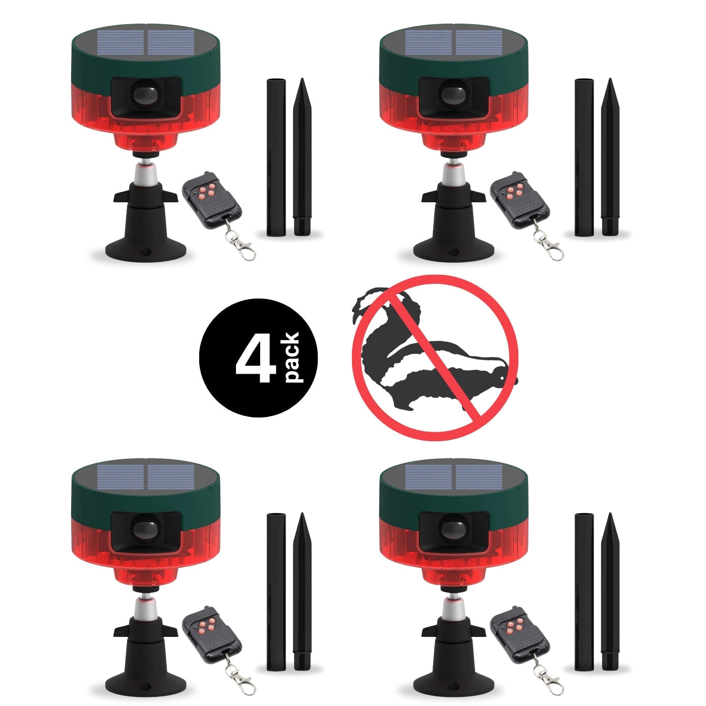 Solar-Powered Motion-Activated Strobe Light | 360° Detection, Eco-Friendly Skunk Repeller for Home and Garden