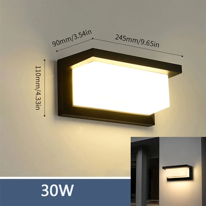 LED Outdoor Wall Light with Motion Sensor - Waterproof IP66 Porch & Garden Lighting for Balcony and Exterior Use