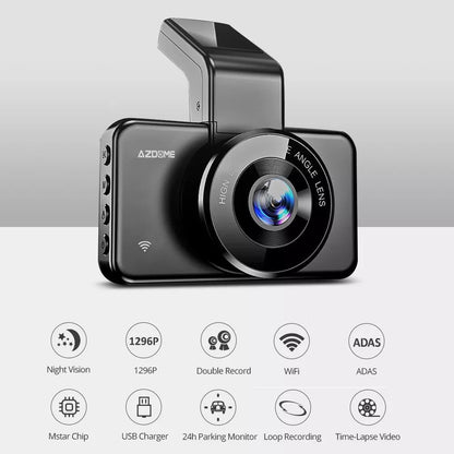 WiFi Dash Cam 1080P FHD | ADAS, G-Sensor & Night Vision for Enhanced Driving Safety