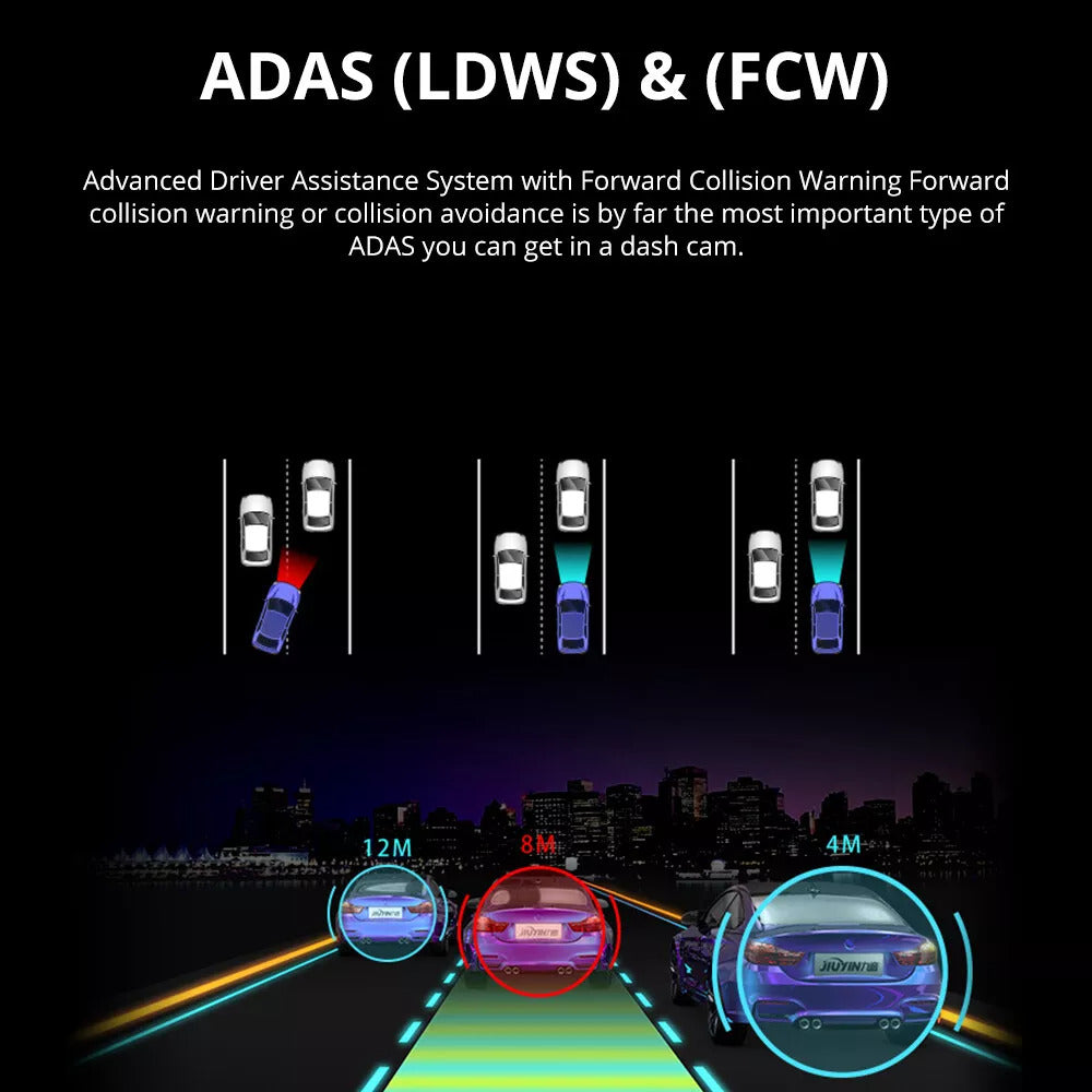 WiFi Dash Cam 1080P FHD | ADAS, G-Sensor & Night Vision for Enhanced Driving Safety