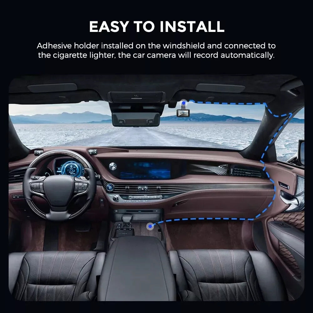 WiFi Dash Cam 1080P FHD | ADAS, G-Sensor & Night Vision for Enhanced Driving Safety