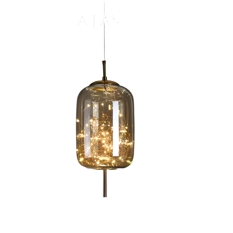 Brown Glass Pendant Light Fixture - Modern Design for Dining Room & Kitchen Lighting