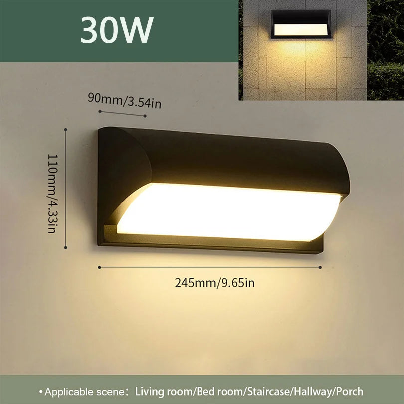 LED Outdoor Wall Light with Motion Sensor - Waterproof IP66 Porch & Garden Lighting for Balcony and Exterior Use